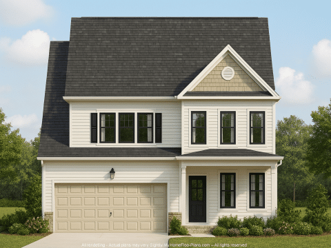 Modern Craftsman 2-Story House Plan with CAD Blueprints