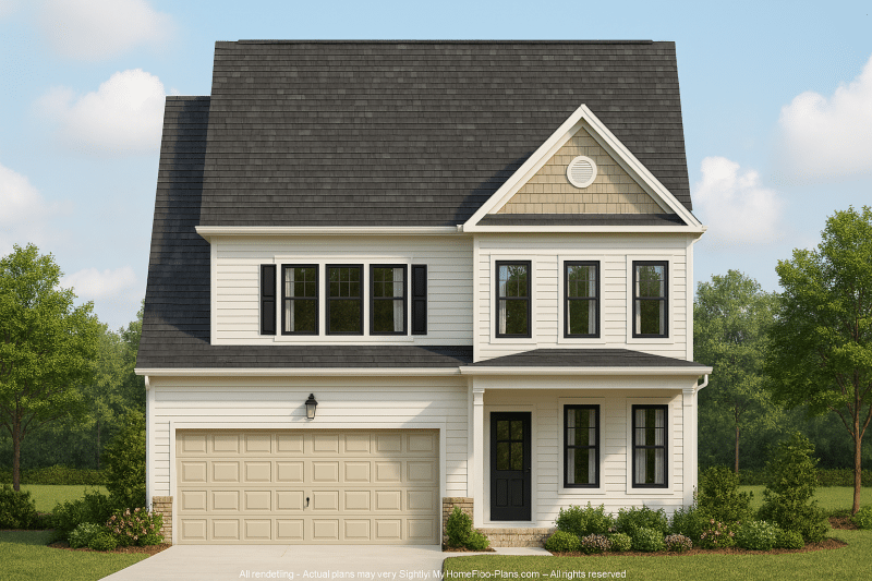 Modern Craftsman 2-Story House Plan with CAD Blueprints
