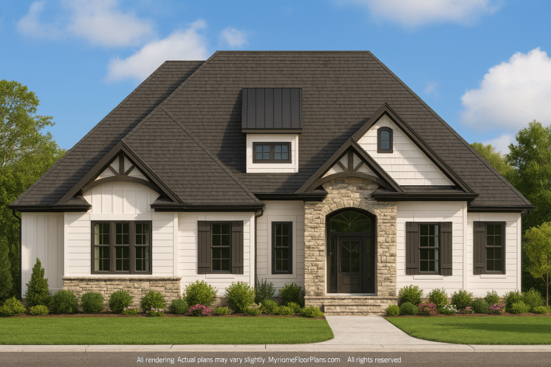 Modern Craftsman Home Blueprint with 2-Story Design and Garage