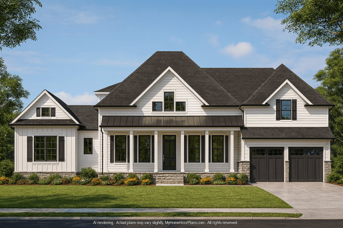 Modern Craftsman Home Blueprint with Spacious Floor Plans