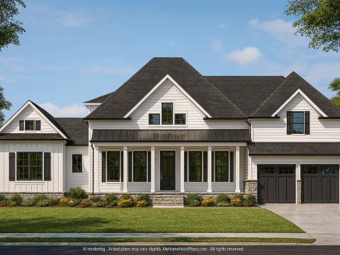 Modern Craftsman Home Blueprint with Spacious Floor Plans