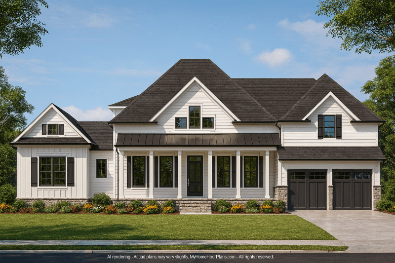 Modern Craftsman Home Blueprint with Spacious Floor Plans