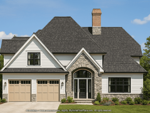 Modern Craftsman Home Design 2-Story Floor Plan Blueprint