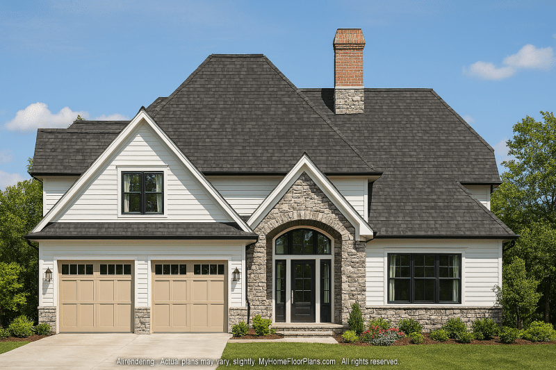 Modern Craftsman Home Design 2-Story Floor Plan Blueprint