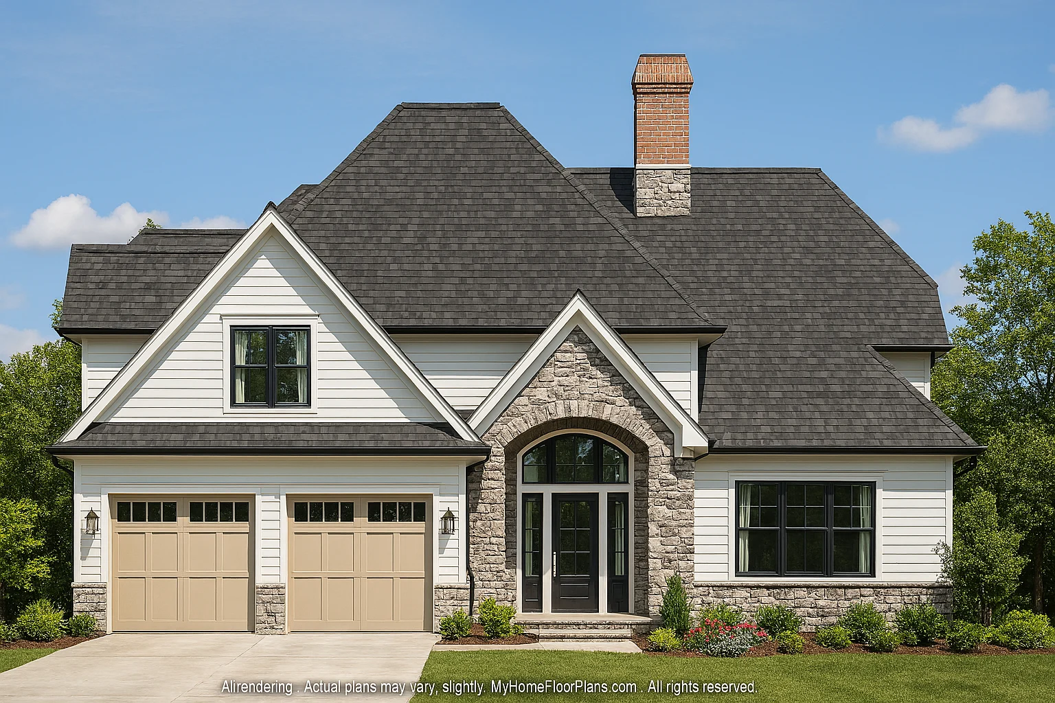 Modern Craftsman Home Design 2-Story Floor Plan Blueprint