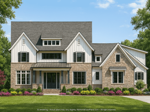 Modern Craftsman Home Design with Luxury 2-Story Floor Plan