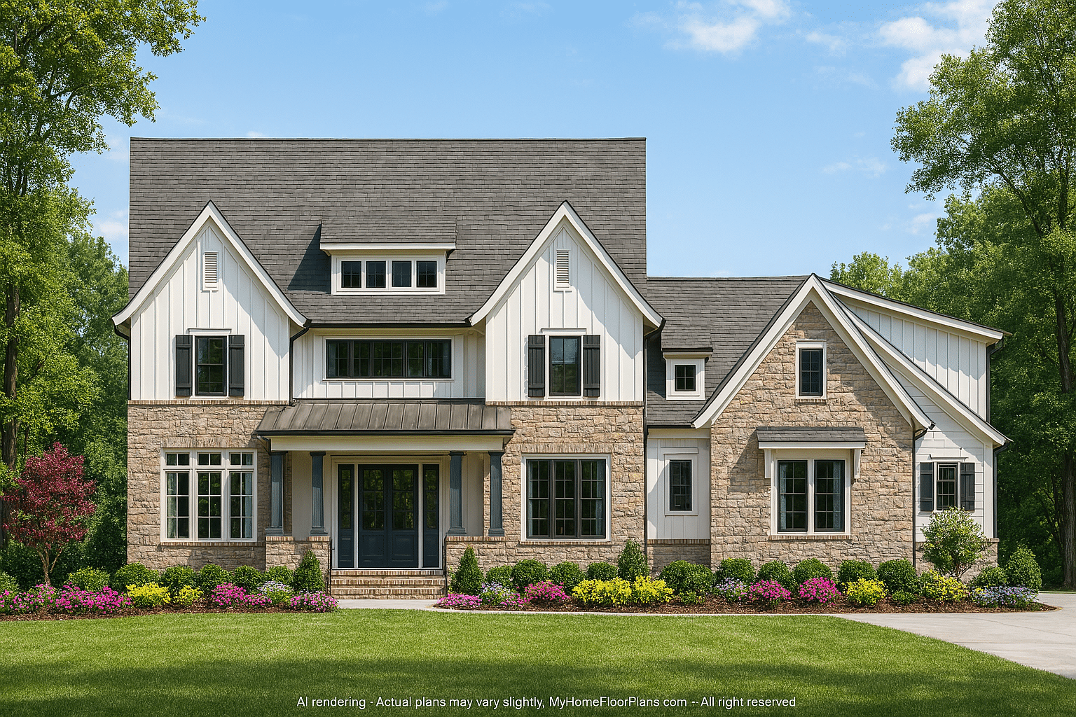 Modern Craftsman Home Design with Luxury 2-Story Floor Plan