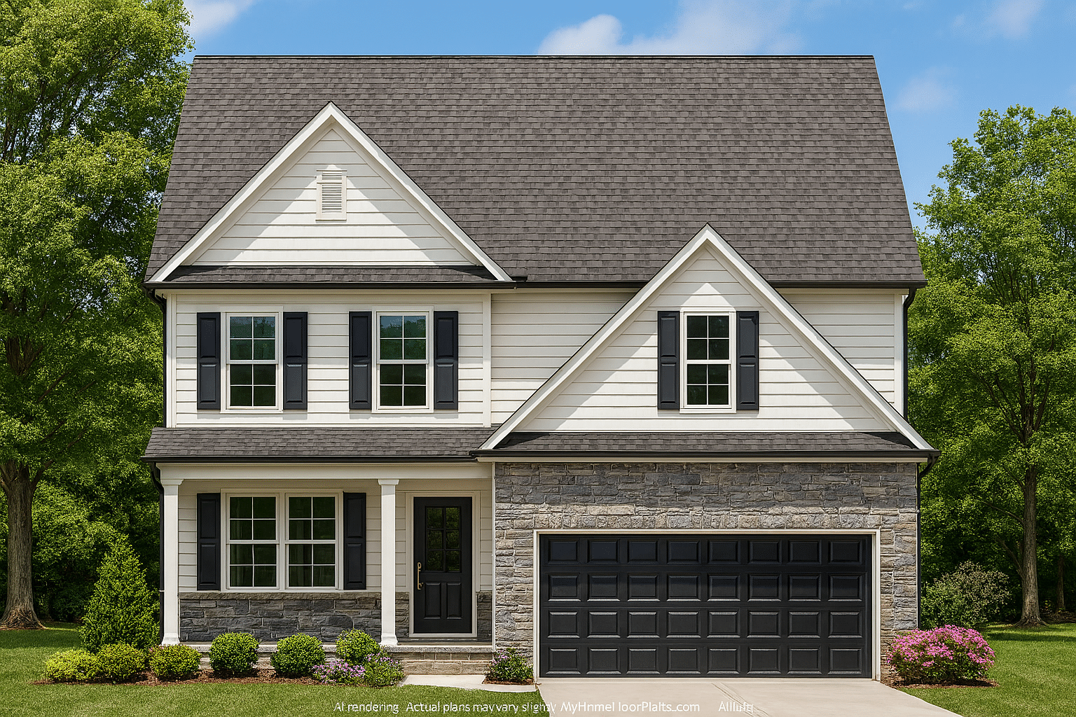 Modern Craftsman Home Floor Plan Blueprint for 2.5 Story Designs