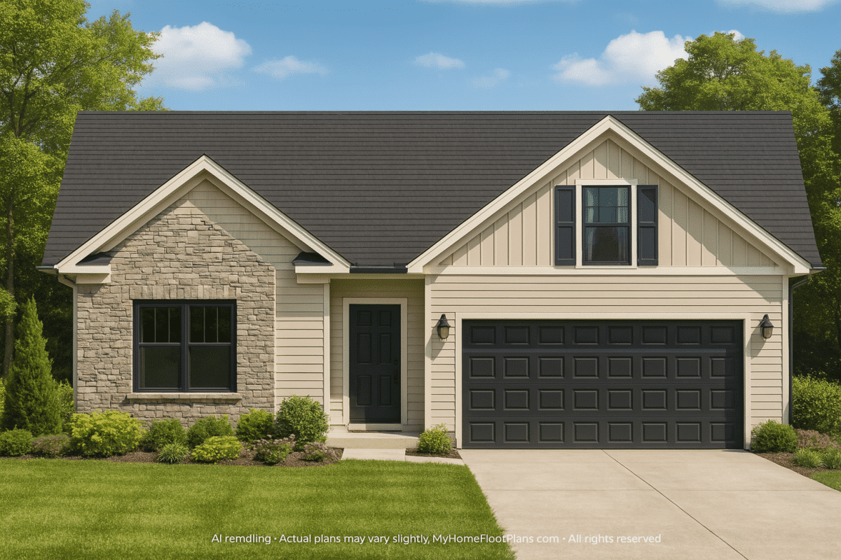 Modern Craftsman Home Plan with 2 Floors & 3 Bedrooms