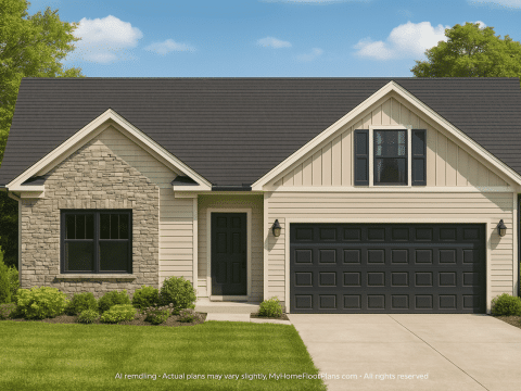 Modern Craftsman Home Plan with 2 Floors & 3 Bedrooms