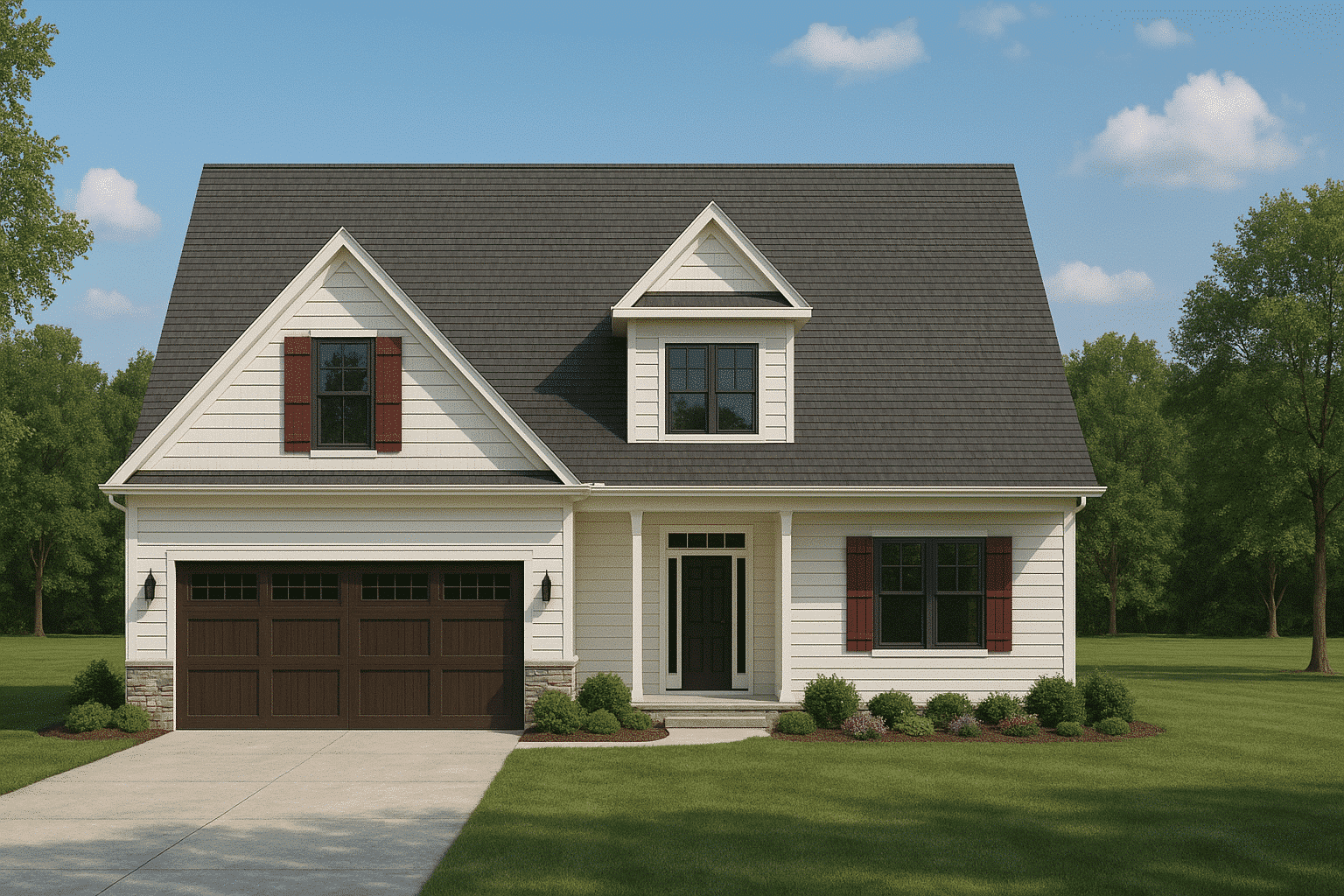 Modern Craftsman Home Plan with 2 Floors, Garage & Attic