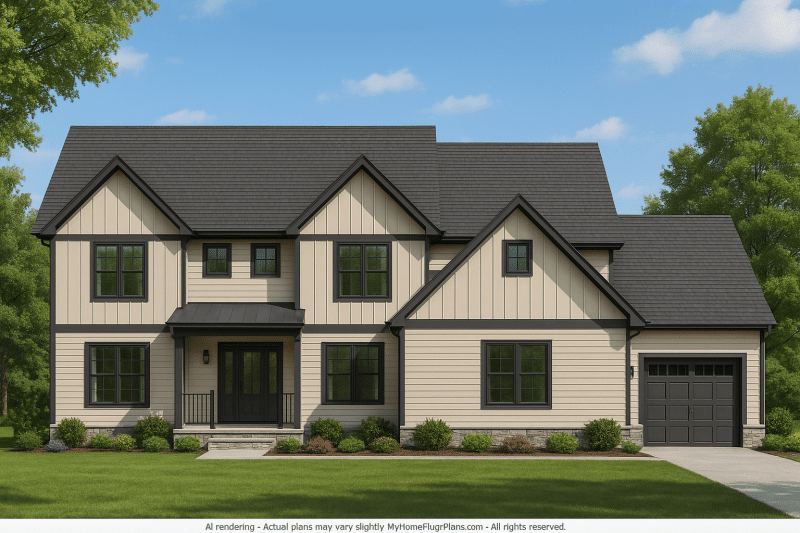 Modern Craftsman Home Plan with 2 Stories and Thoughtful Design