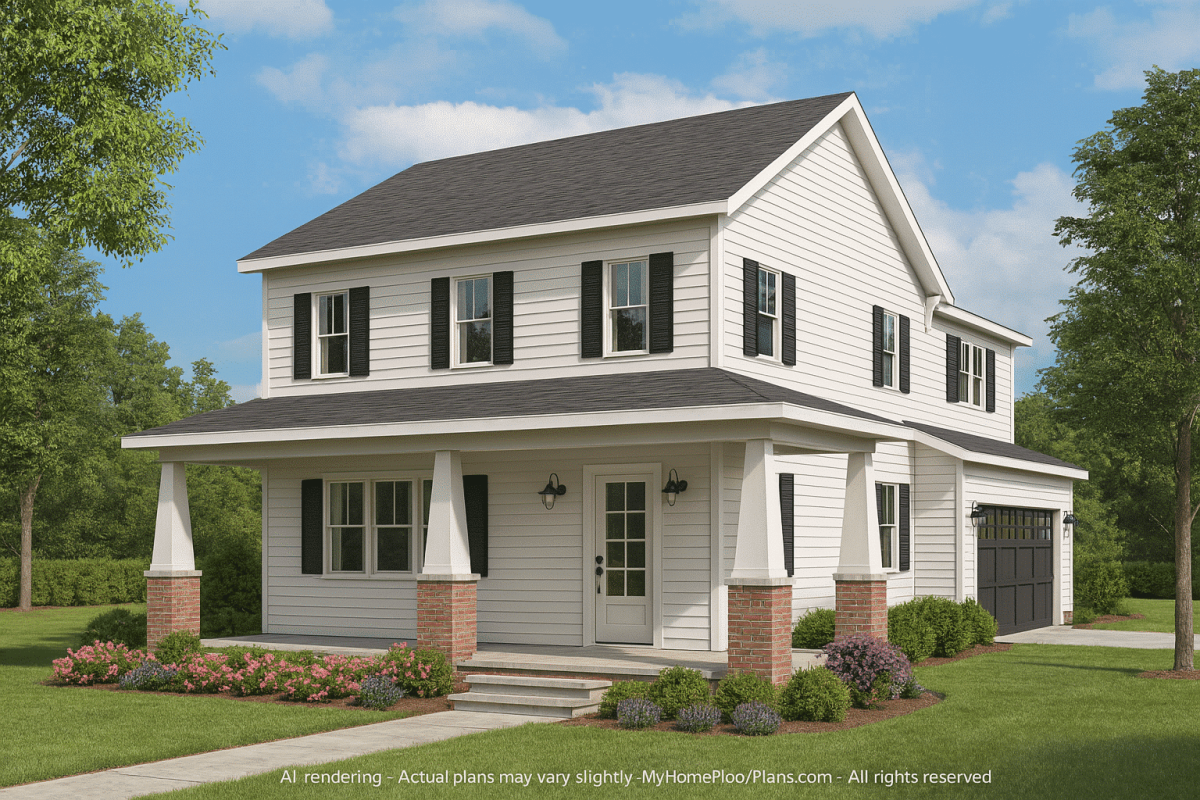 Modern Craftsman Home Plan with 2-Story Design and Bonus Room
