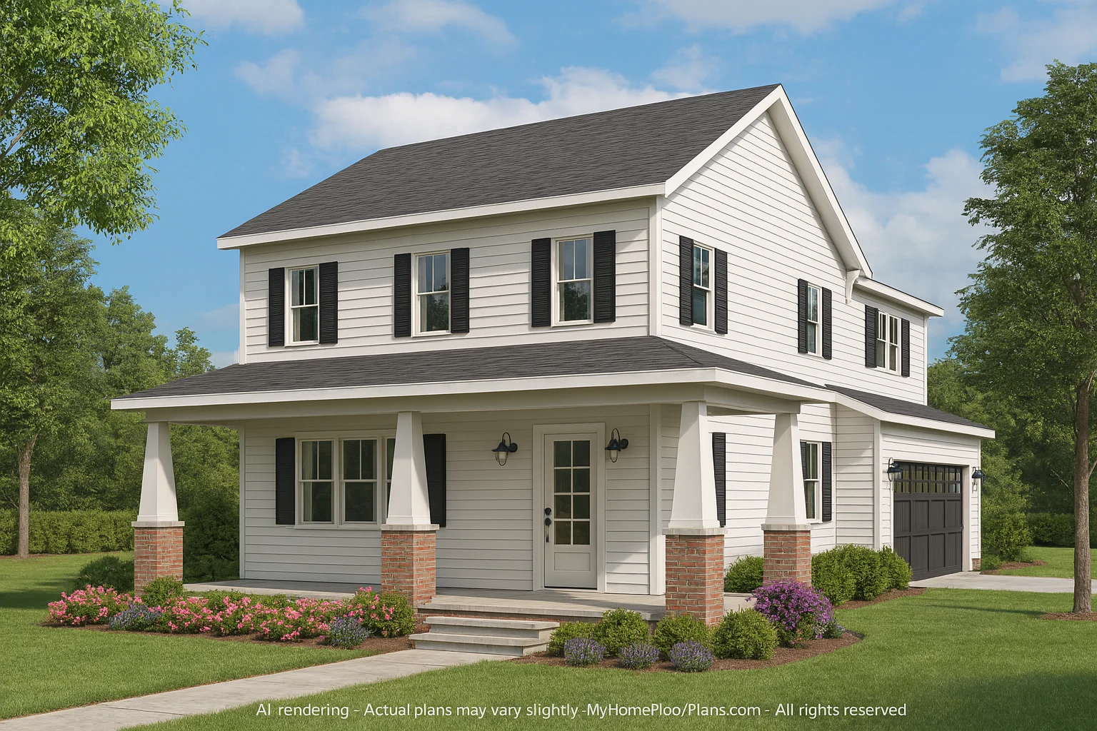 Modern Craftsman Home Plan with 2-Story Design and Bonus Room