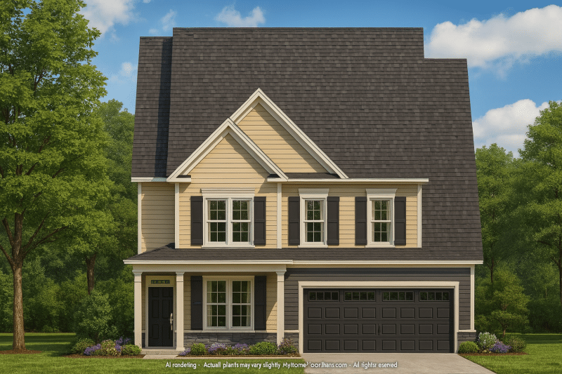 Modern Craftsman Home Plan with 3 Floors and Open Floor Design