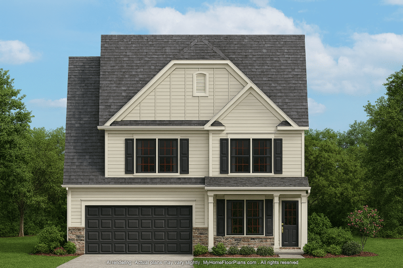 Modern Craftsman Home Plan with 4 Bedrooms, Bonus Room & CAD Blueprints