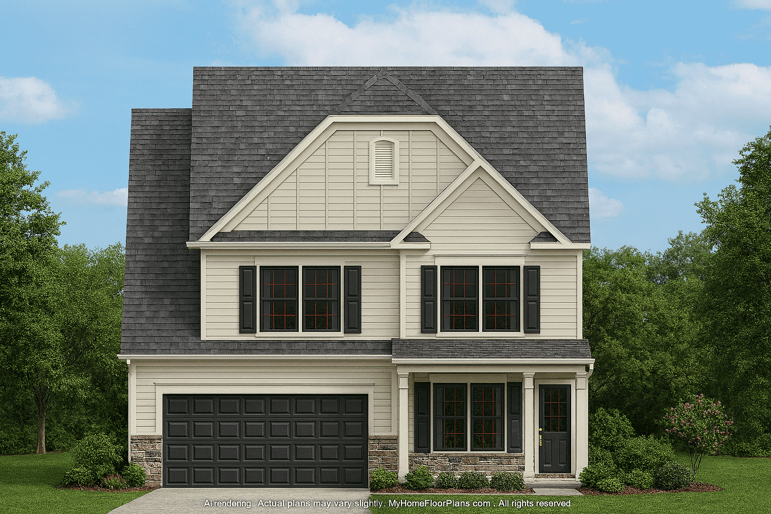 Modern Craftsman Home Plan with 4 Bedrooms, Bonus Room & CAD Blueprints