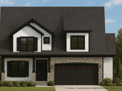 Modern Craftsman Home Plan with 4 Bedrooms and Open Floor