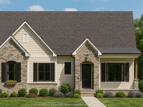Modern Craftsman Home Plan with CAD Designs and Floor Blueprint