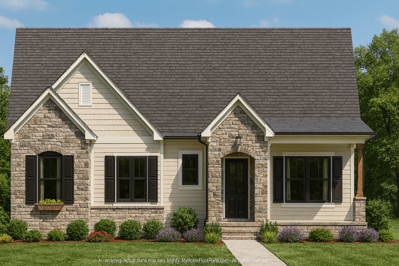 Modern Craftsman Home Plan with CAD Designs and Floor Blueprint