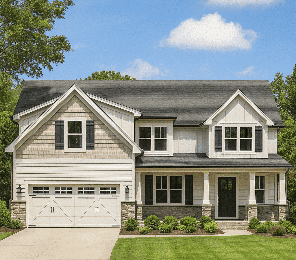 Modern Craftsman Home Plan with Detailed Floor Blueprints