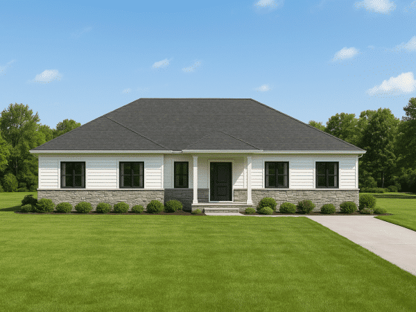 Modern Craftsman Home Plan with Open Floor Blueprint Design