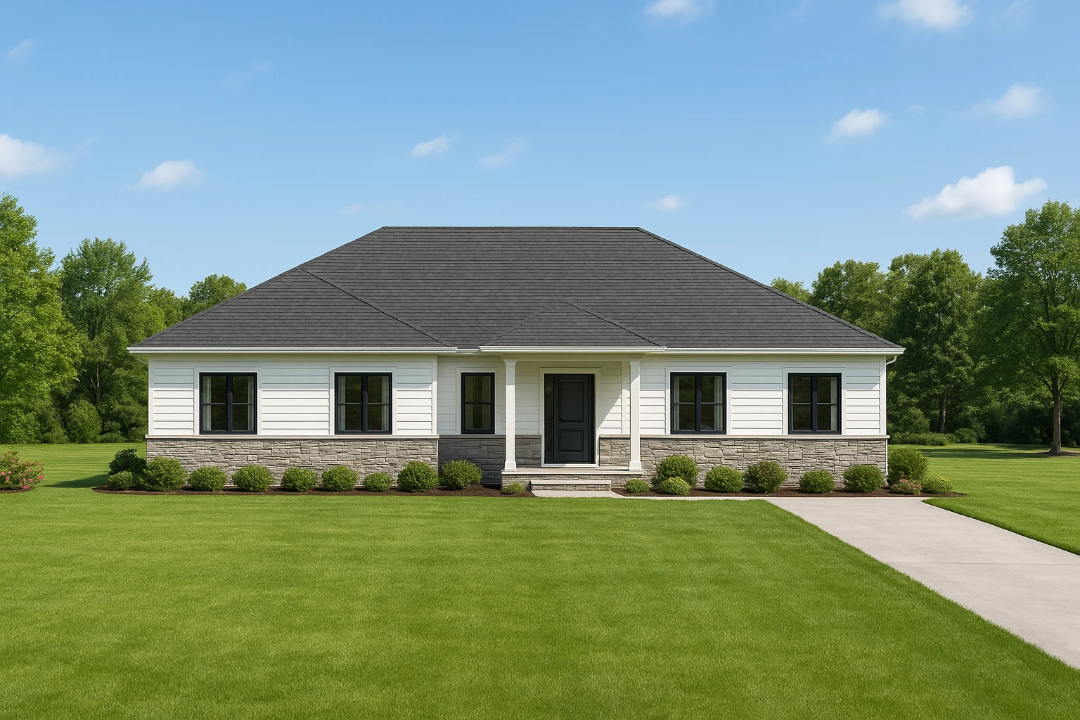 Modern Craftsman Home Plan with Open Floor Blueprint Design