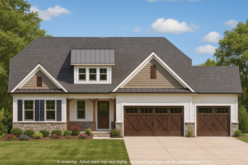 Modern Craftsman Home Plan with Open Floor Blueprint Designs