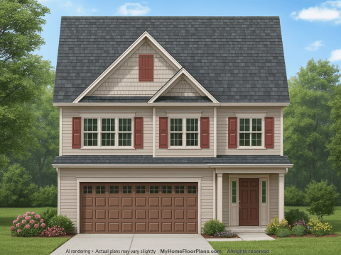 Modern Craftsman Home Plan with Open Floor and CAD Blueprint