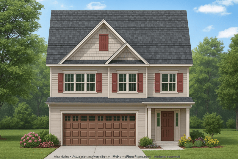 Modern Craftsman Home Plan with Open Floor and CAD Blueprint