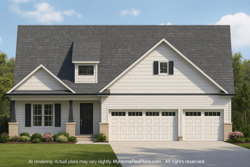 Modern Craftsman Home Plan with Spacious Floor Design