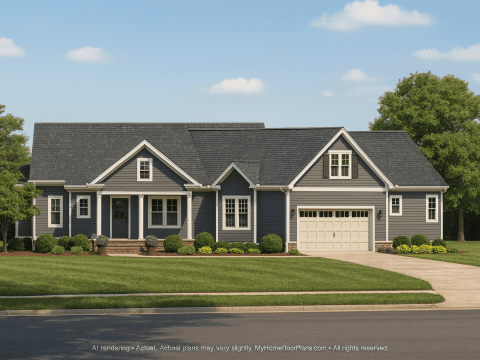 Modern Craftsman Home Plan with Spacious Floor Designs and CAD Blueprint