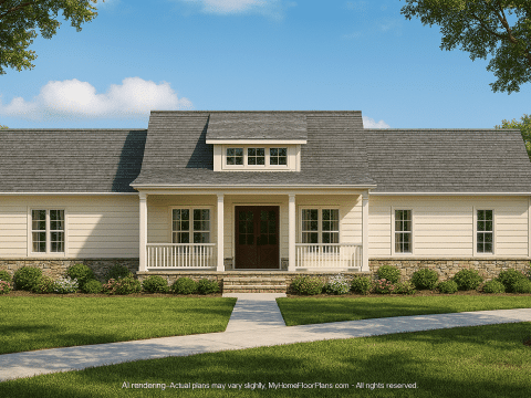 Modern Craftsman Home Plan with Spacious Layout and Bonus Room