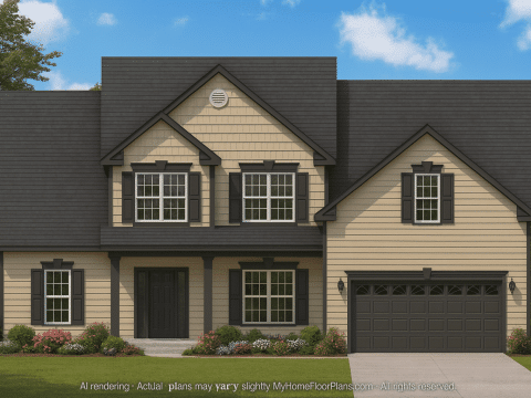 Modern Craftsman Home Plan – Detailed Floor Plan and CAD Design