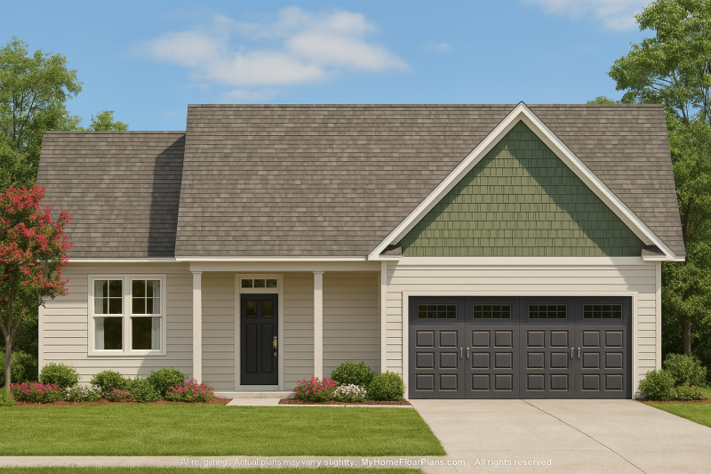 Modern Craftsman House Plan with 2 Bedrooms & Functional Layout