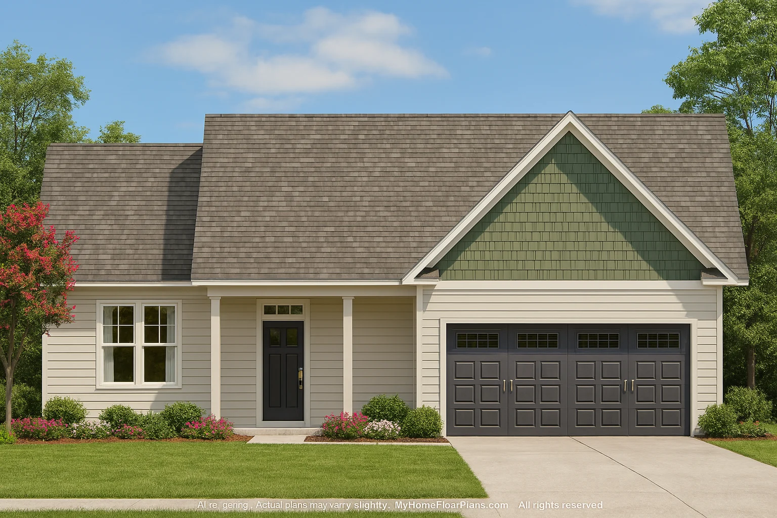 Modern Craftsman House Plan with 2 Bedrooms & Functional Layout