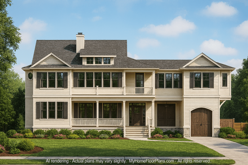 Modern Craftsman House Plan with 2 Stories & Flexible Layout