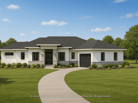 Modern Craftsman House Plan with 2 Stories and Basement