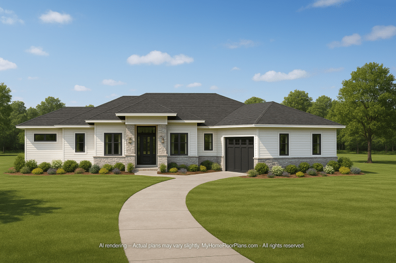 Modern Craftsman House Plan with 2 Stories and Basement
