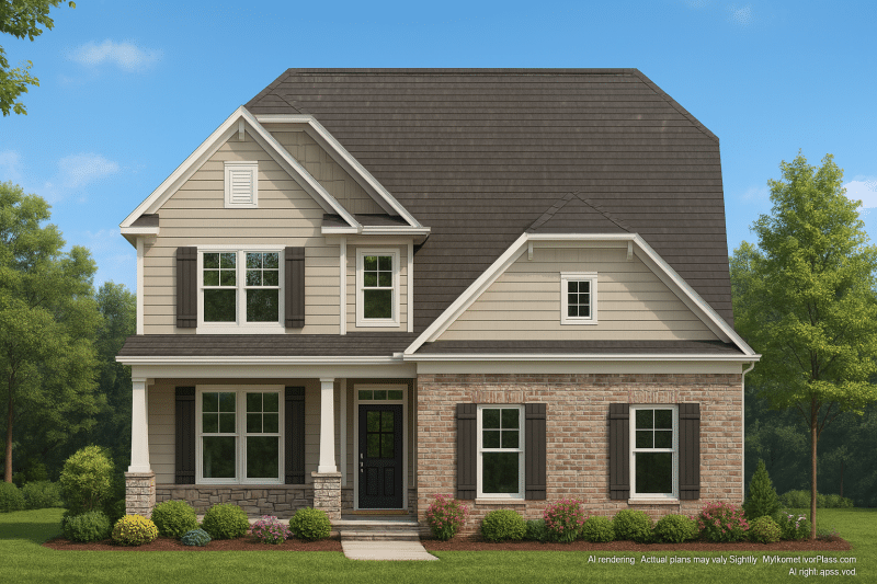 Modern Craftsman House Plan with 2 Stories and Open Layout