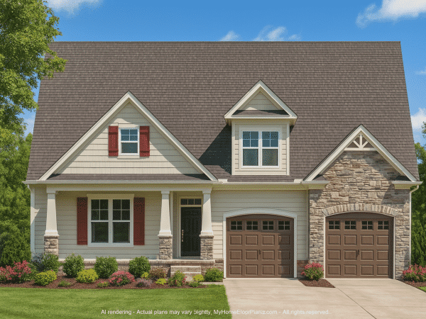 Modern Craftsman House Plan with 2,400 Sq. Ft. & Detailed CAD Blueprints