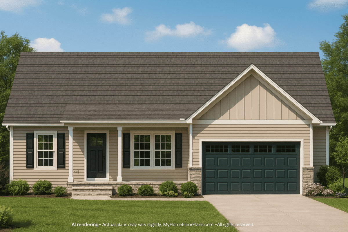 Modern Craftsman House Plan with 3 Bedrooms and Open Layout
