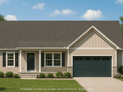 Modern Craftsman House Plan with 3 Bedrooms and Open Layout