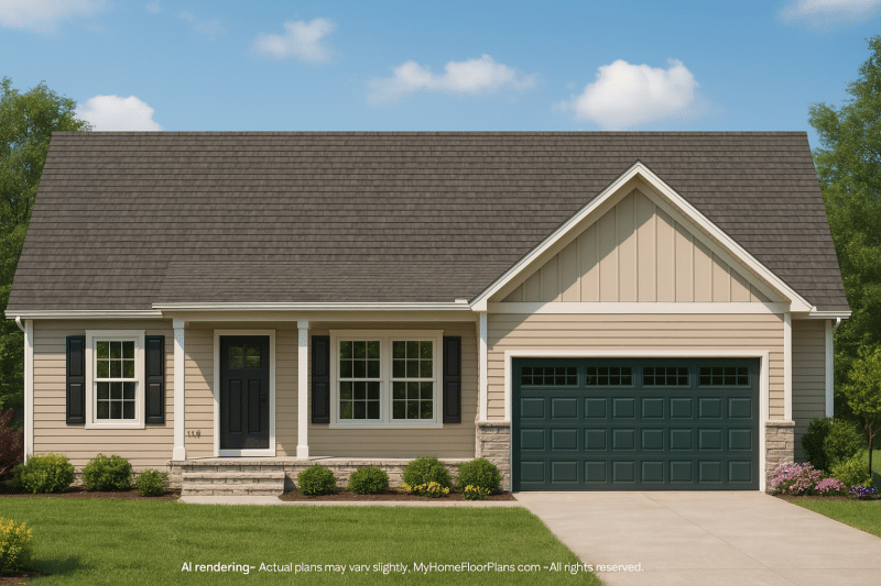 Modern Craftsman House Plan with 3 Bedrooms and Open Layout