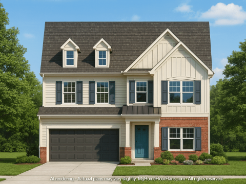 Modern Craftsman House Plan with 4 Bedrooms & 3-Story Layout