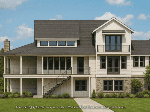 Modern Craftsman House Plan with 5 Bedrooms and Flexible Floor Layout