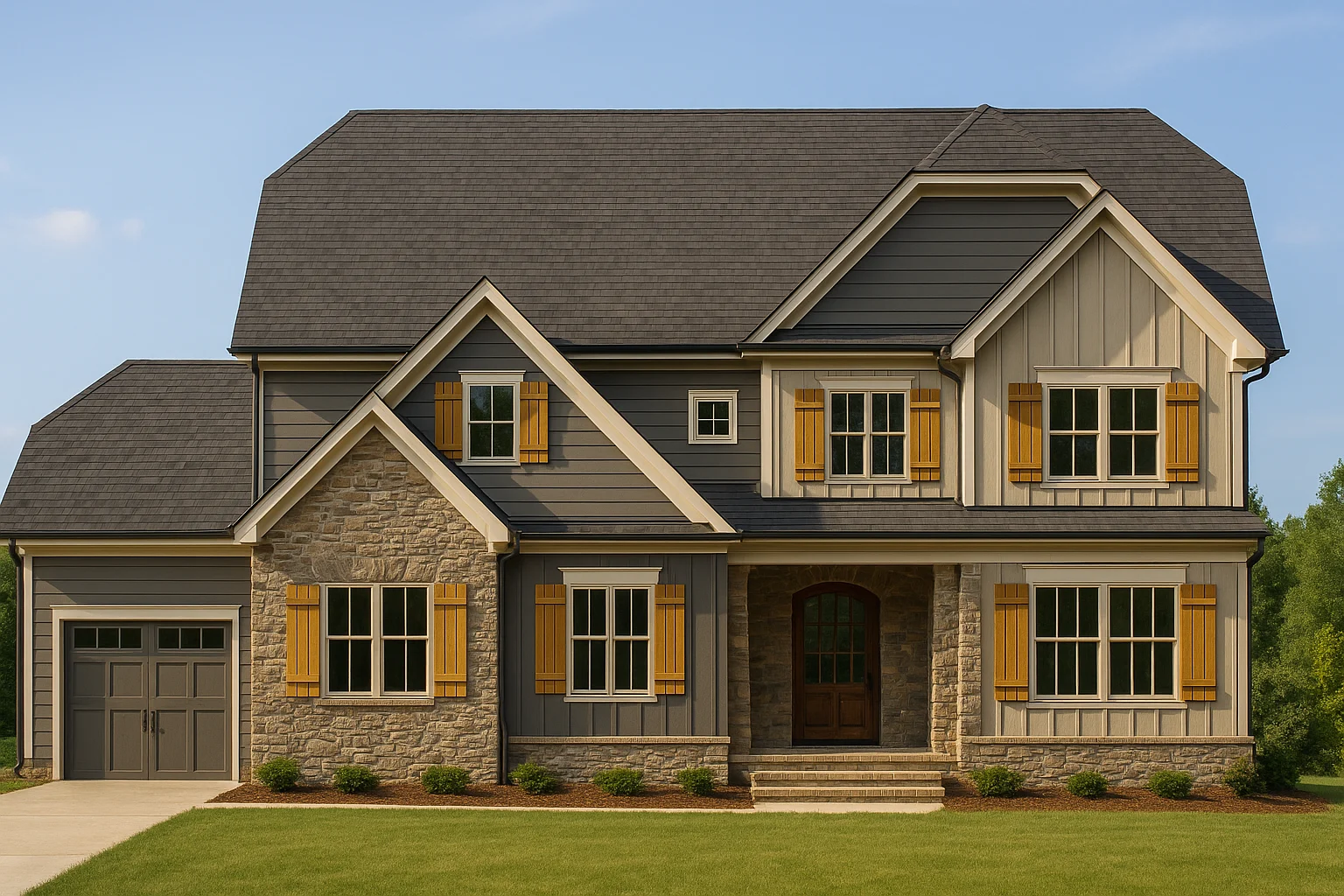 Modern Craftsman House Plan with Spacious 3-Story Design