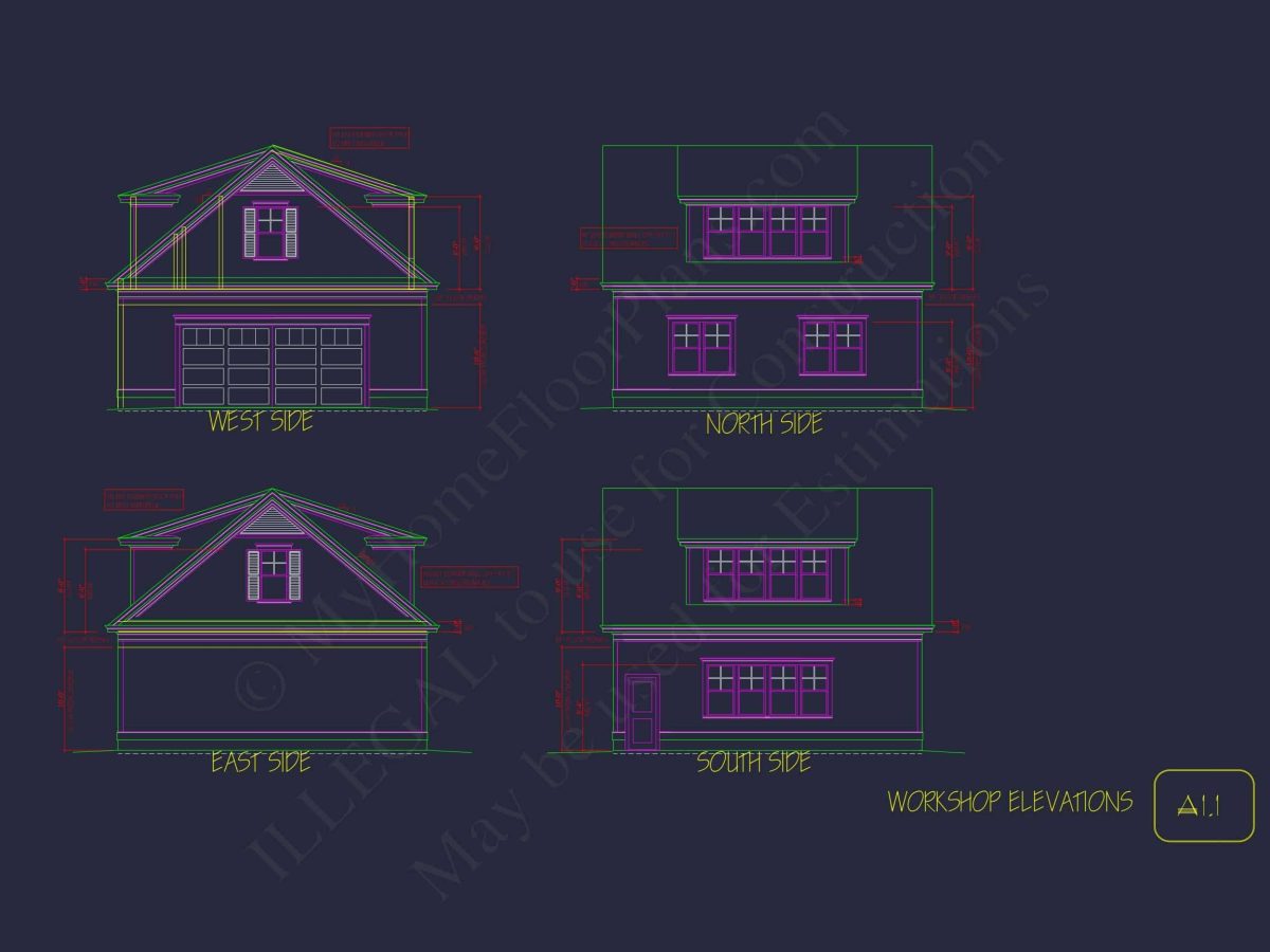 Modern Garage Home Plan with Workshop and Living Space