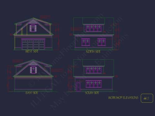 Modern Garage Home Plan with Workshop and Living Space