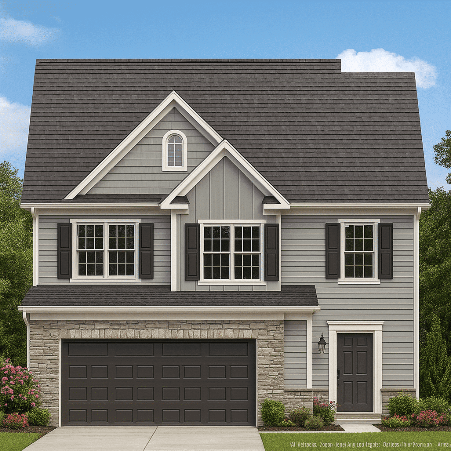 Modern Home Floor Plan with 2-Story Layout and Elegant CAD Blueprint